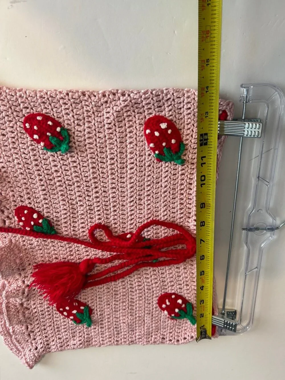 Handmade Crochet Strawberry 2 Piece Set Pink Cottagecore Coquette Fairycore XS/S